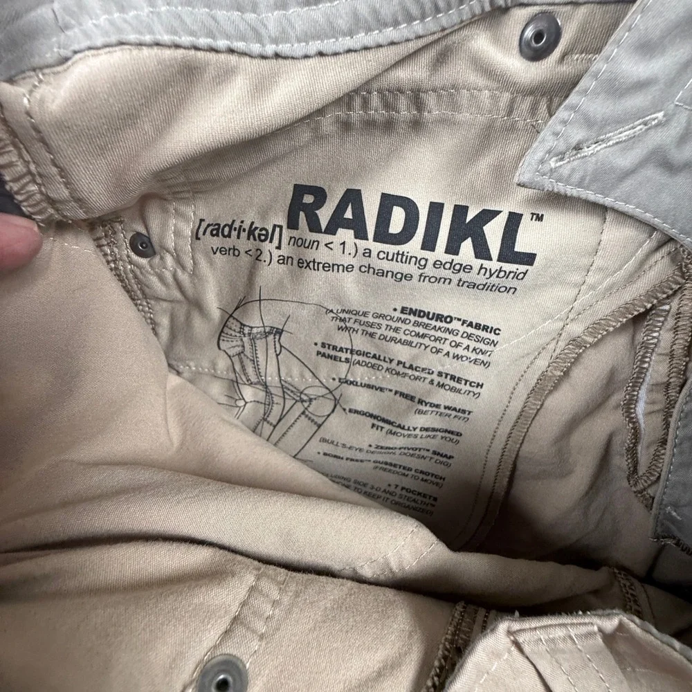 Kuhl Radikl Mens 30x32 Khaki Tan Articulated Knee Rugged Outdoor Hiking Pants
